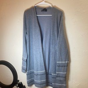 Sweater- cardigan 8741 light Heather gray